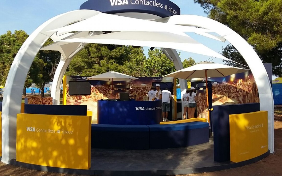 Stand VISA Europe con columnas ionic-100