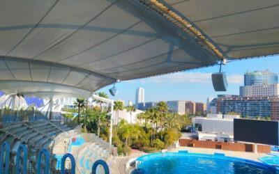 Sound revamped at the Valencia Oceanographic aquarium with CXA-12 for outdoors