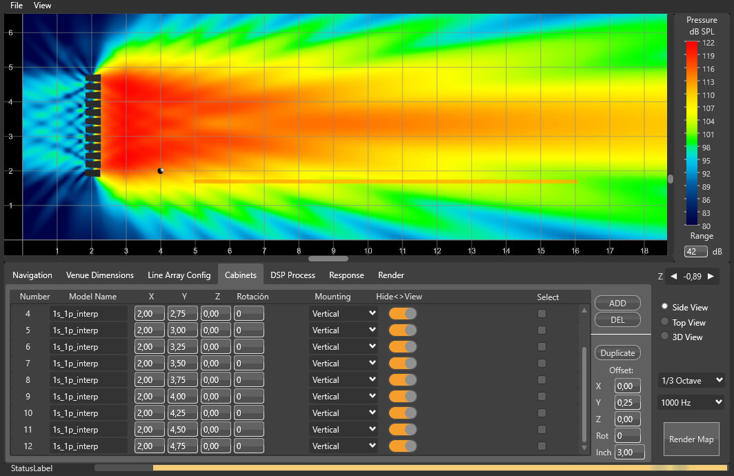Rainbow 3D simulador fuentes sonoras